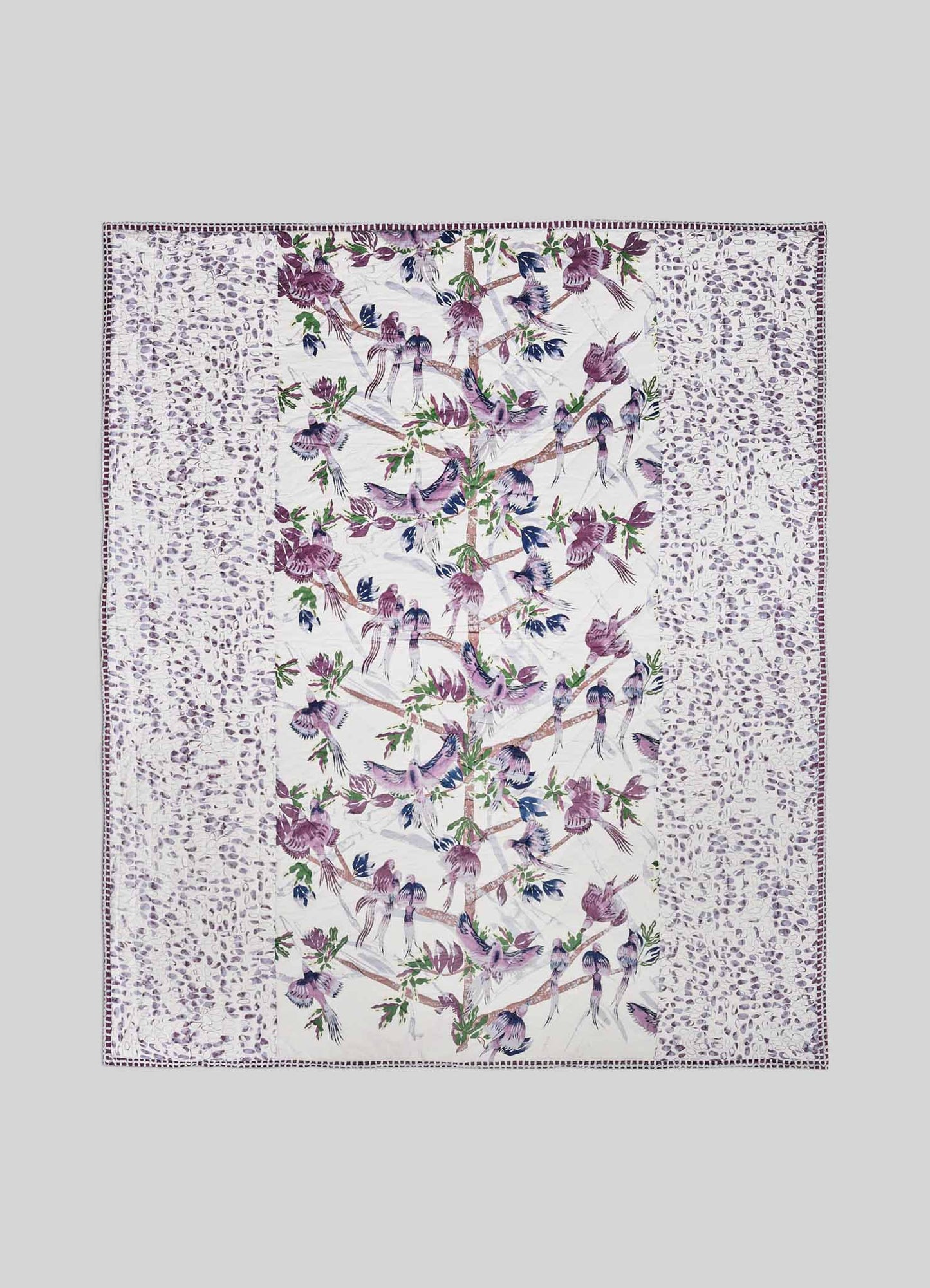 Tree Full Of Parrots Plum King Size Quilt