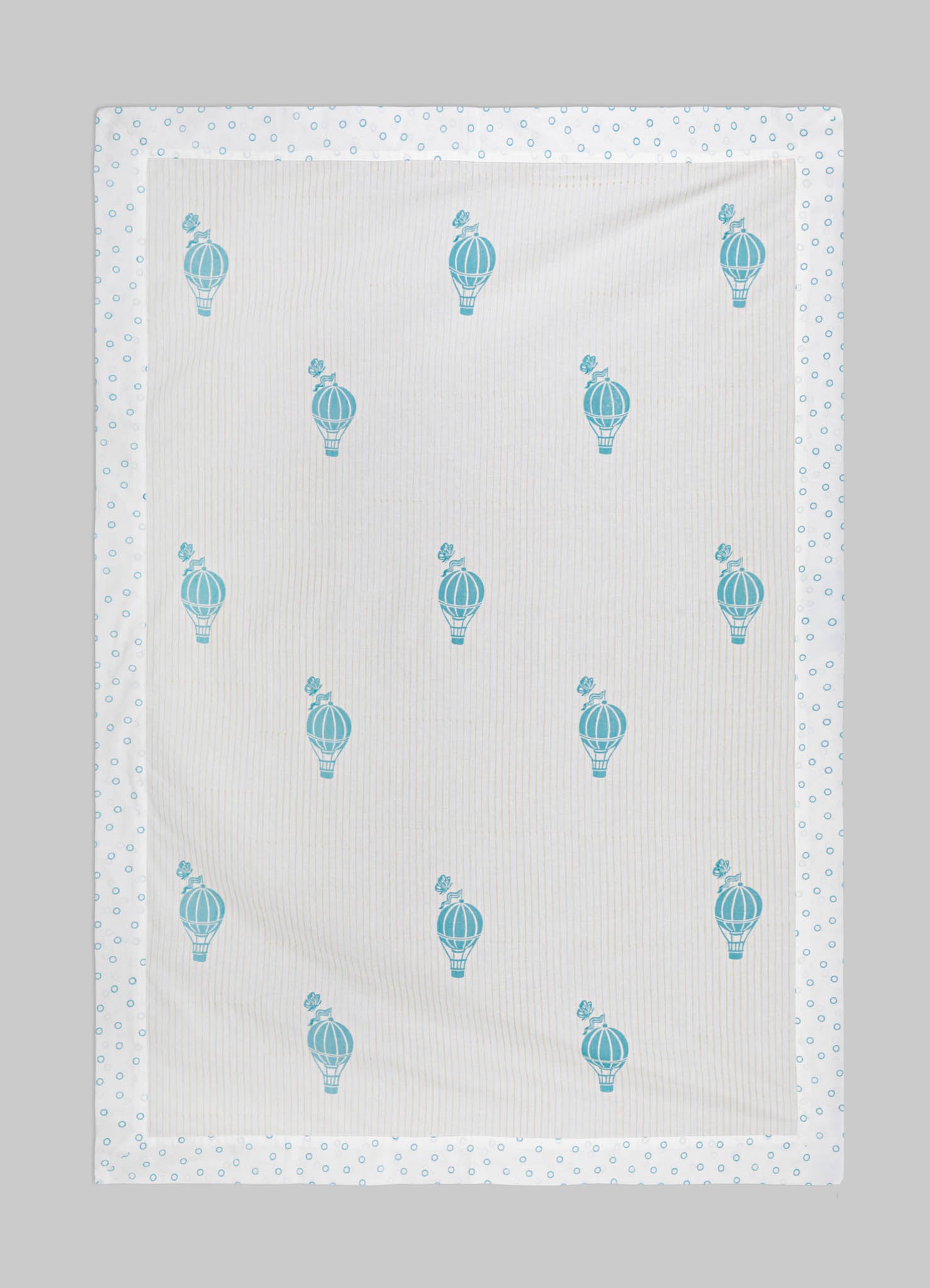 Mela Blue & Beige Baby Flat Sheet