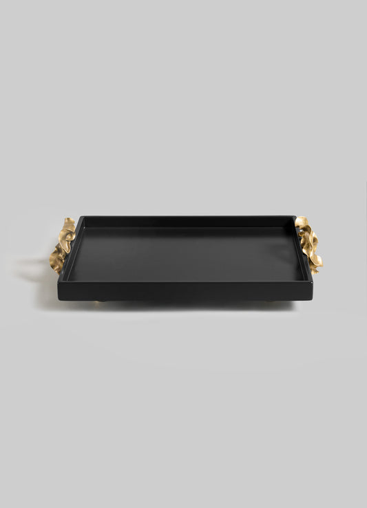 Saffron Black Towel Tray
