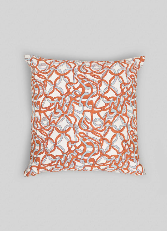 Paigah Orange & Blue Cushion Cover 24"x24"
