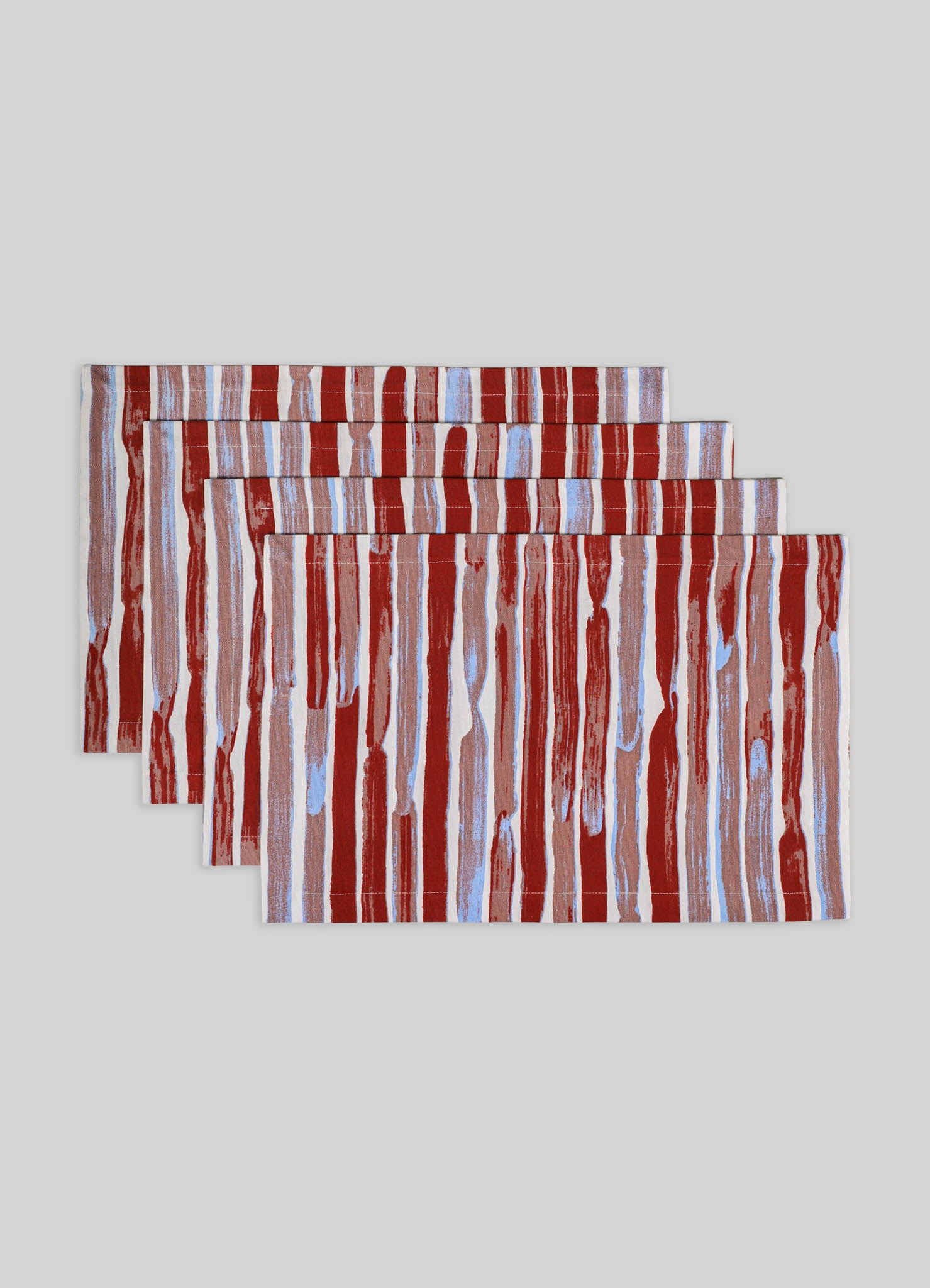 Blossom Red Stripe Placemats - Set of 4