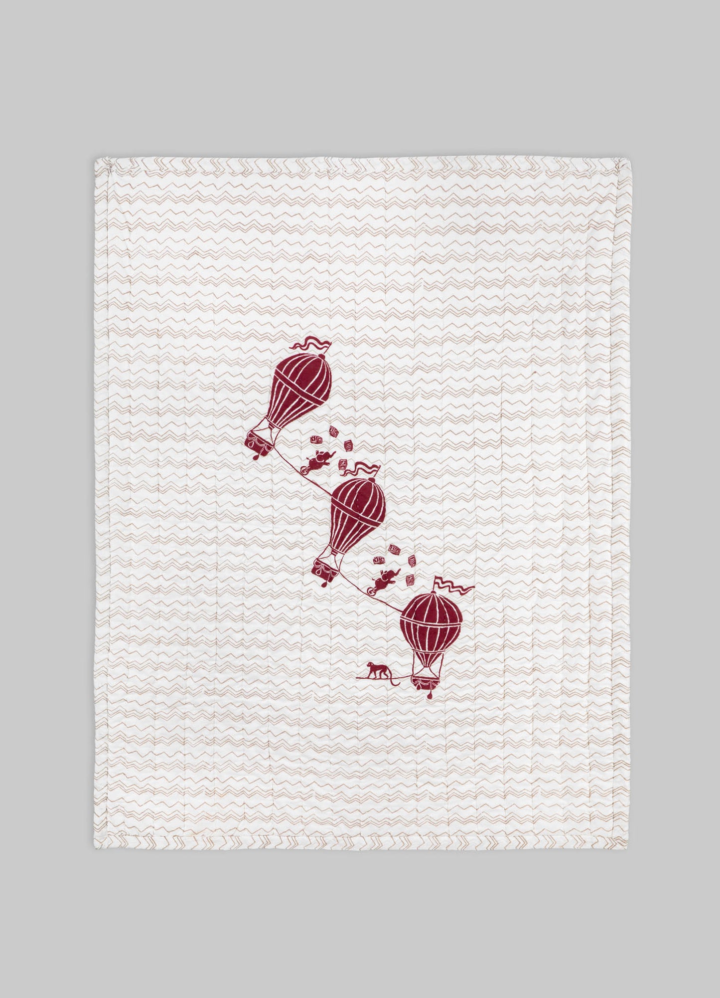 Mela Red & Beige Baby Quilt
