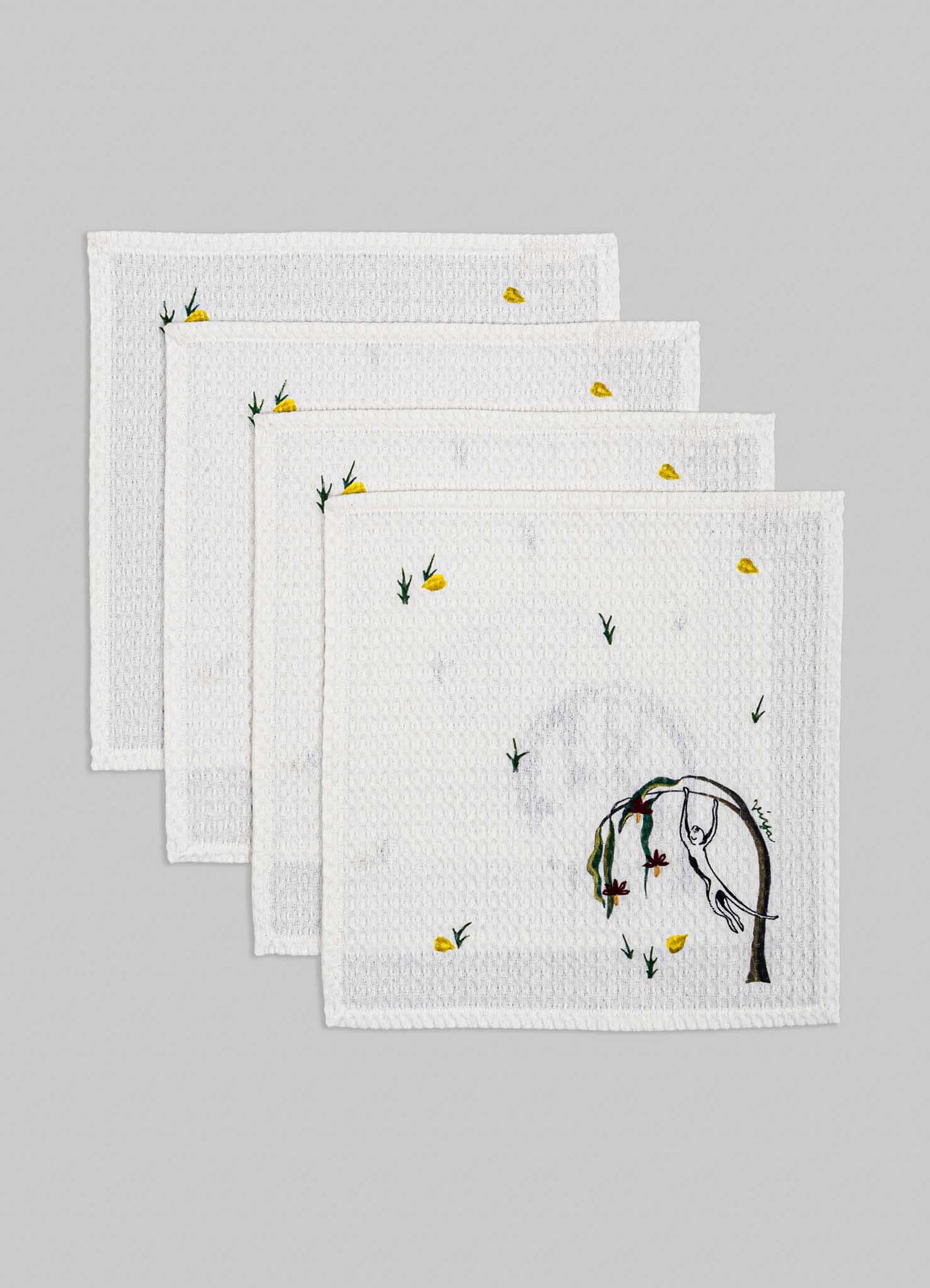 Mischievous Monkey Face Towels - Set of 4
