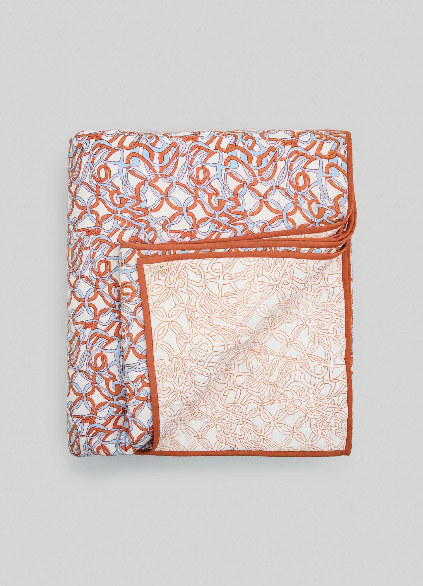 Paigah Orange & Blue King Size Quilt