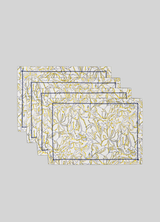 Spring Bouquet Yellow Placemats - Set of 4