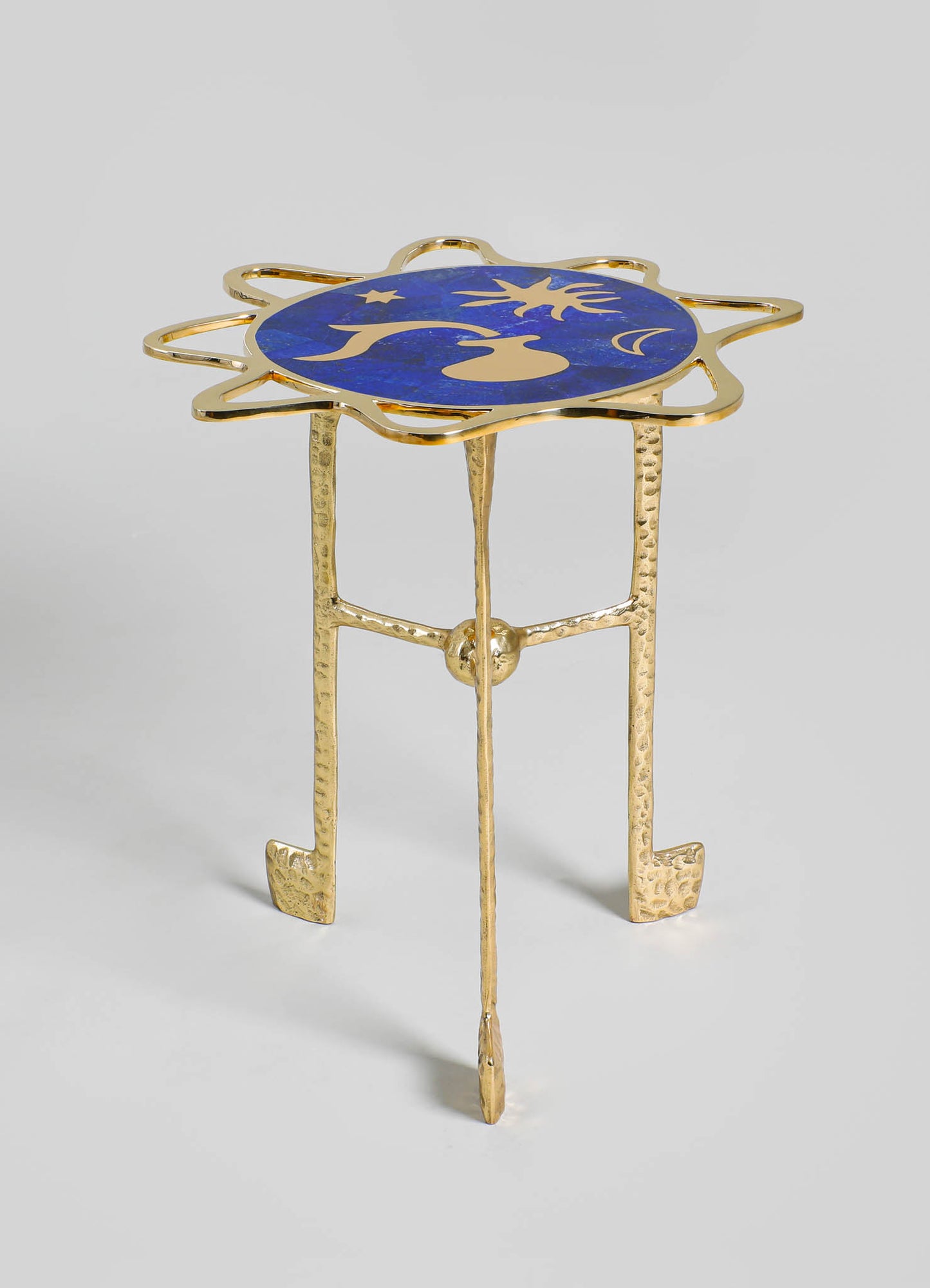 brass round side table