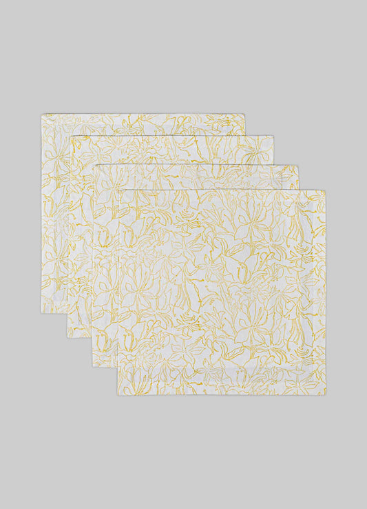 Spring Bouquet Yellow Napkins - Set of 4