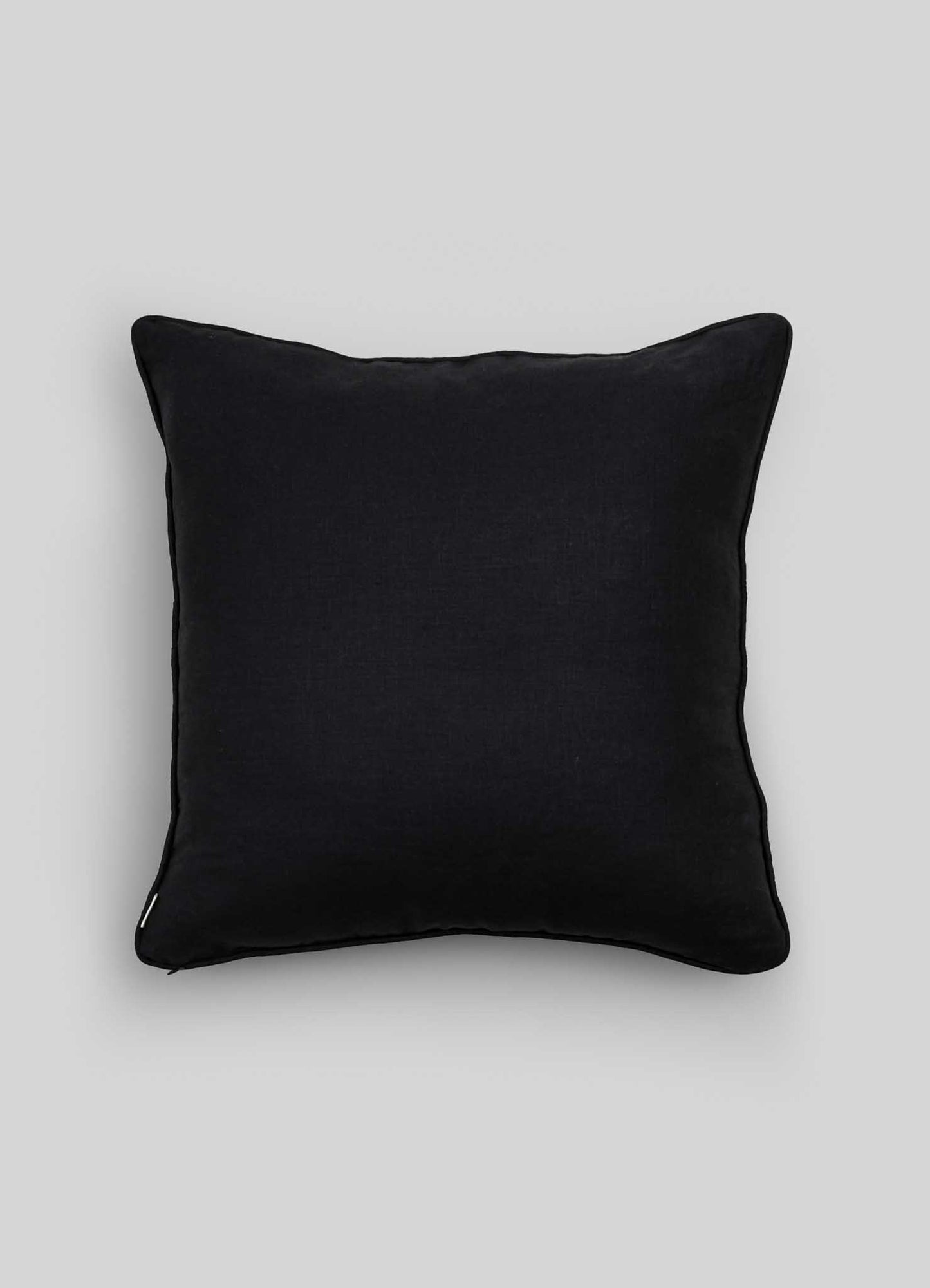 Dreamscape Leophant Black & Gold Embroidered Linen Cushion Cover 24"x24"
