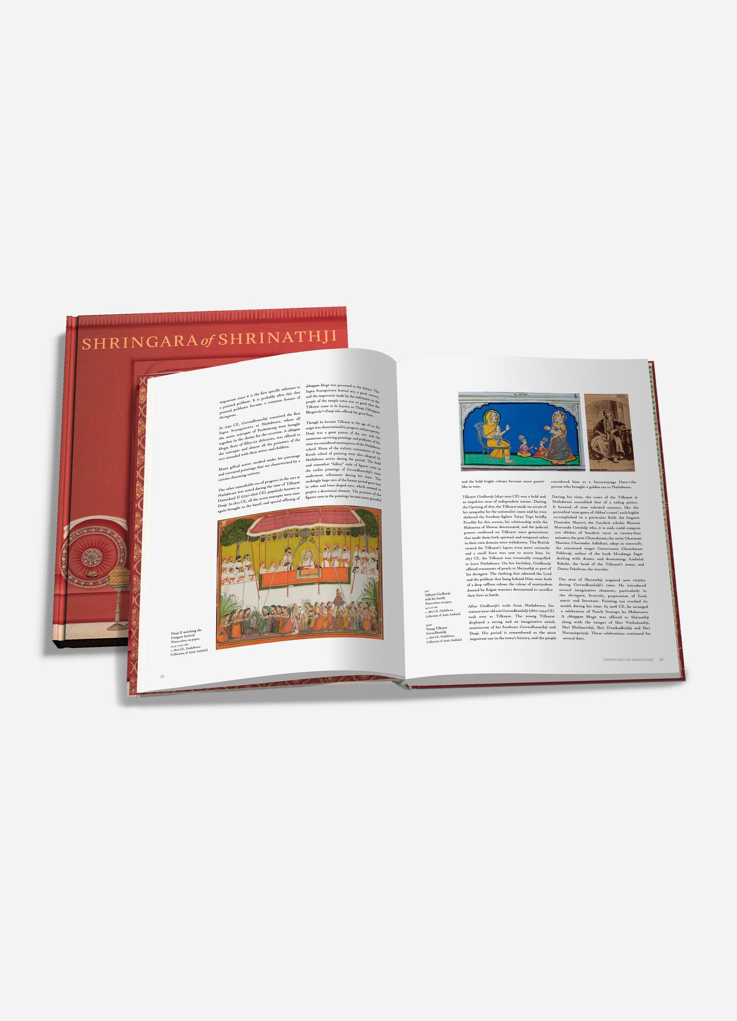 The image depicts two open books with colorful illustrations and printed text, placed on a plain light gray background. The covers are visible, with one featuring a red cover with gold text and decoration.