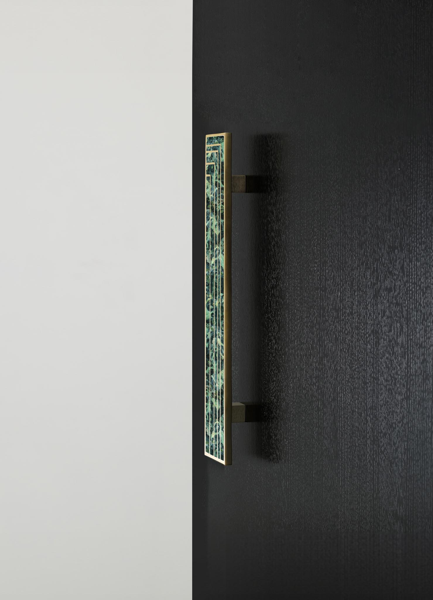 brass inlay stone handles