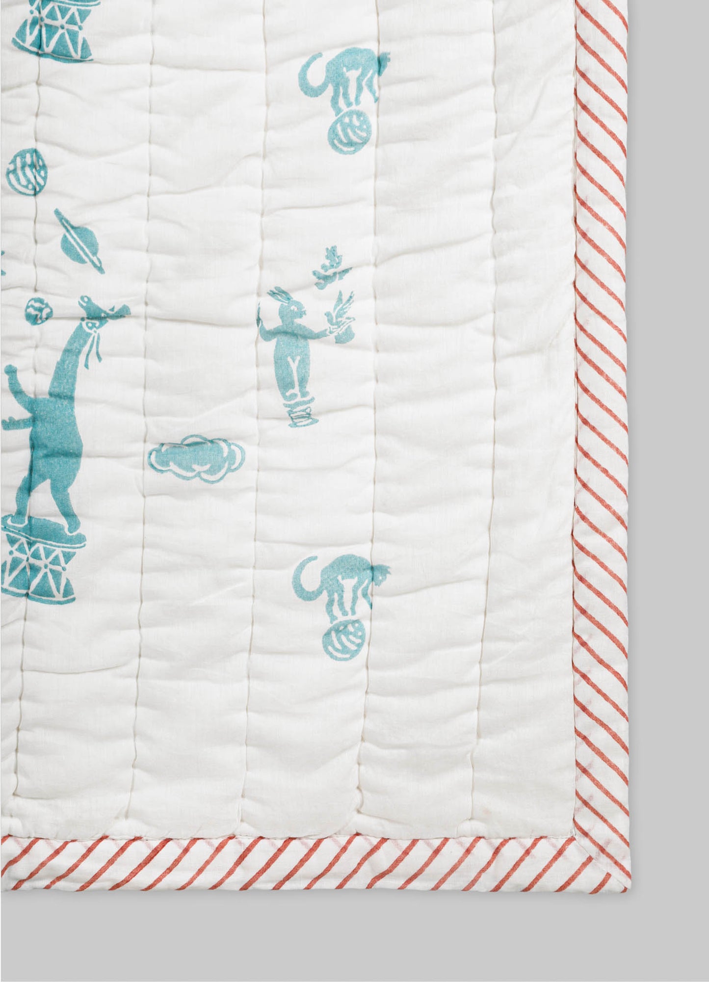 Mela Blue & Red Baby Quilt