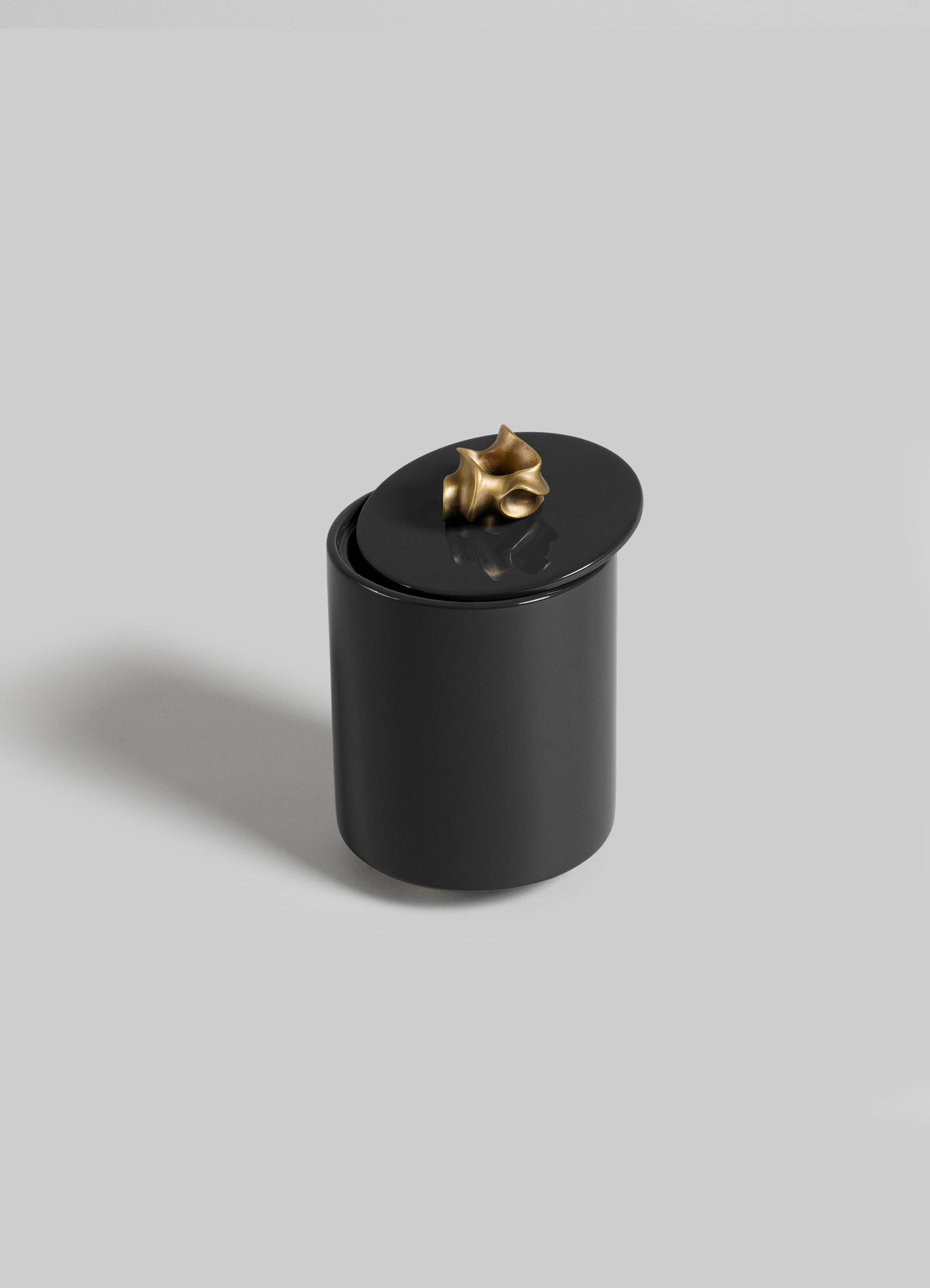 Saffron Black Round Container