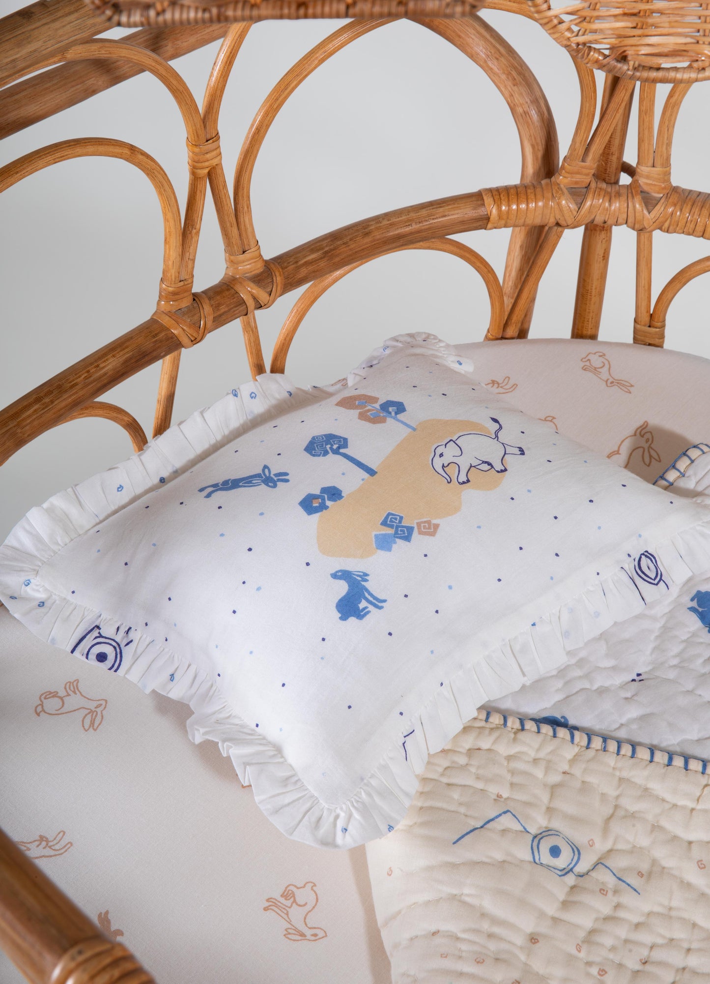 Elephant & Hare Blue Baby Bedding Set