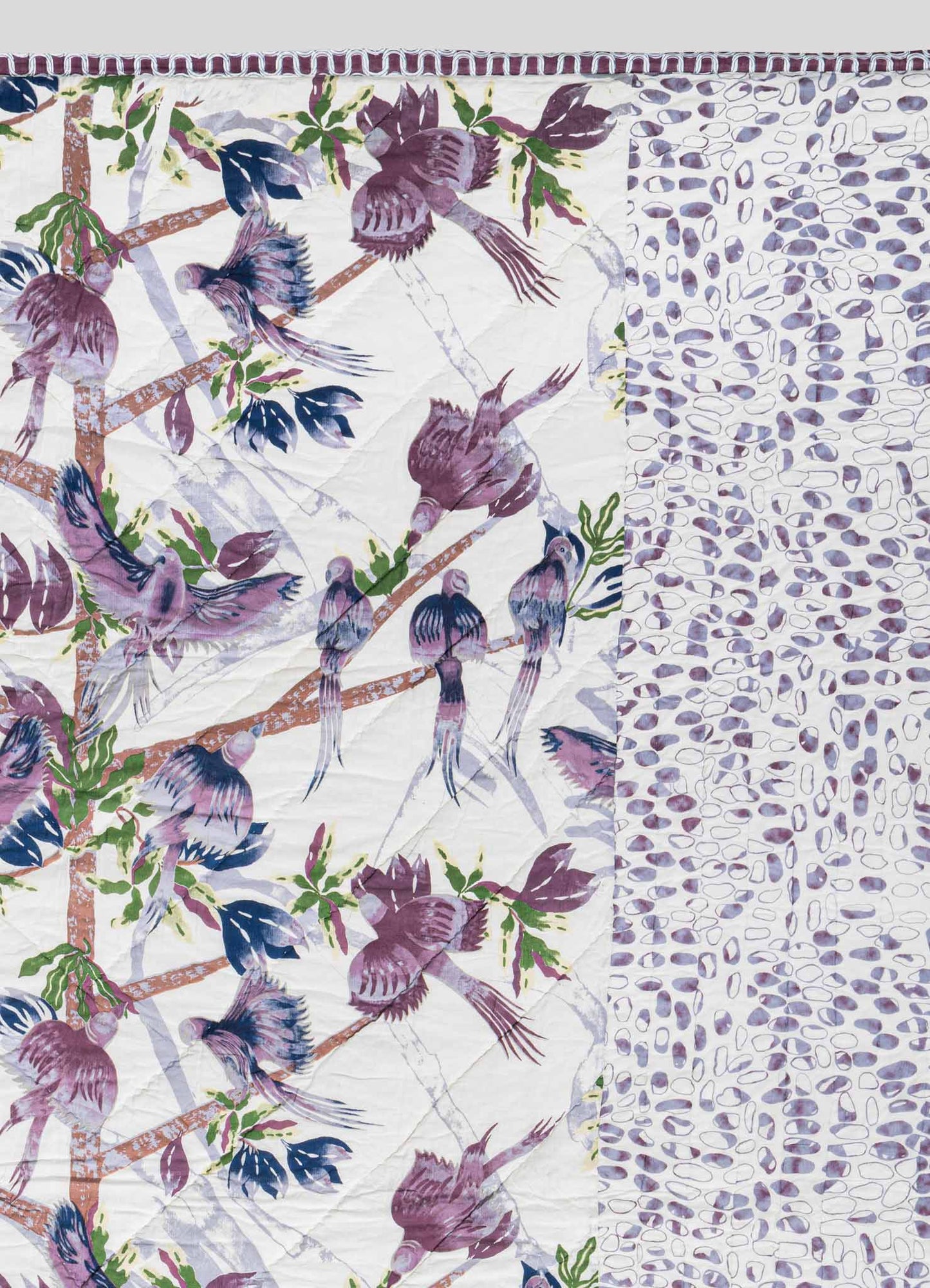 Tree Full Of Parrots Plum King Size Quilt