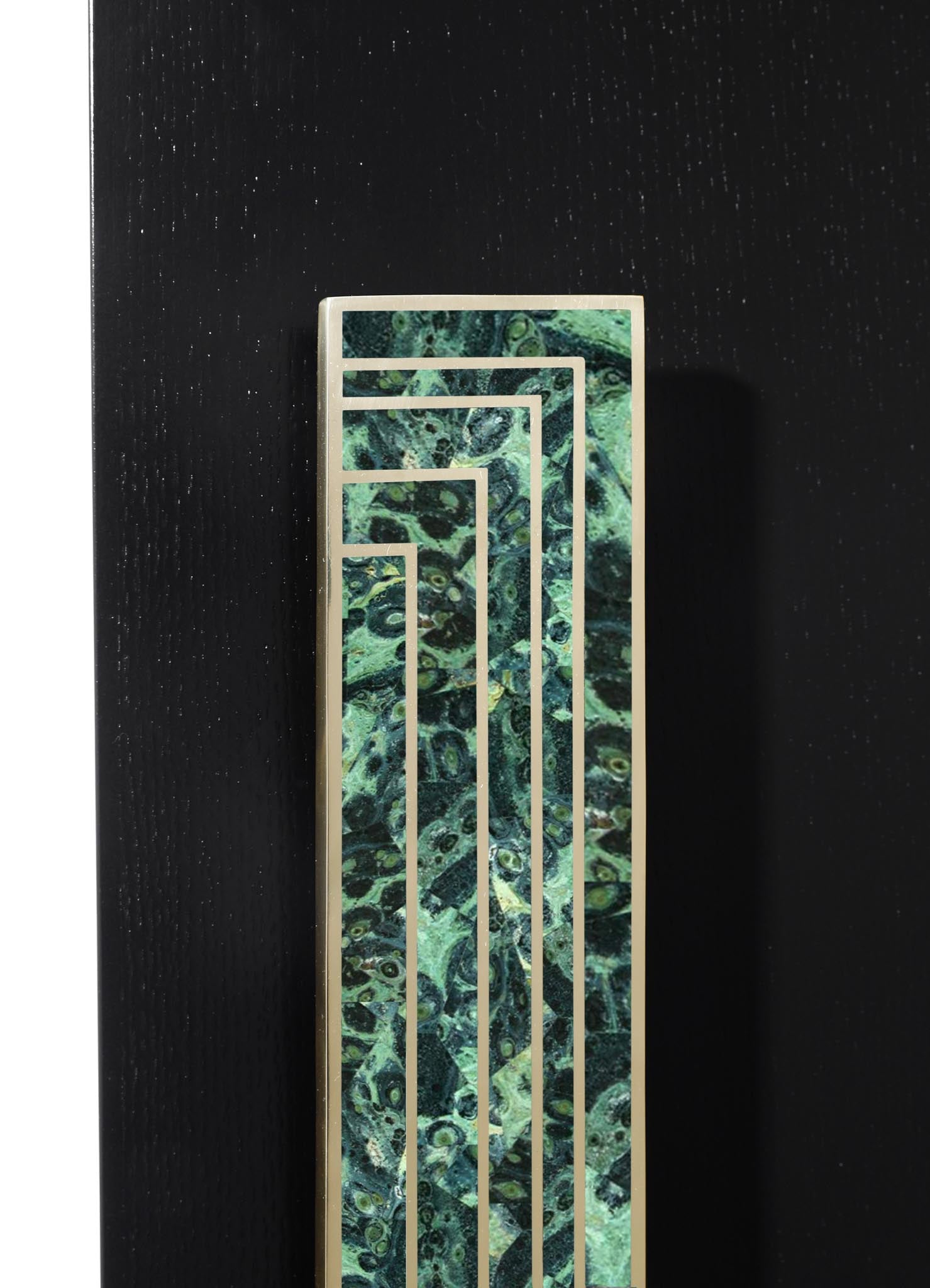 stone handle with brass inlay