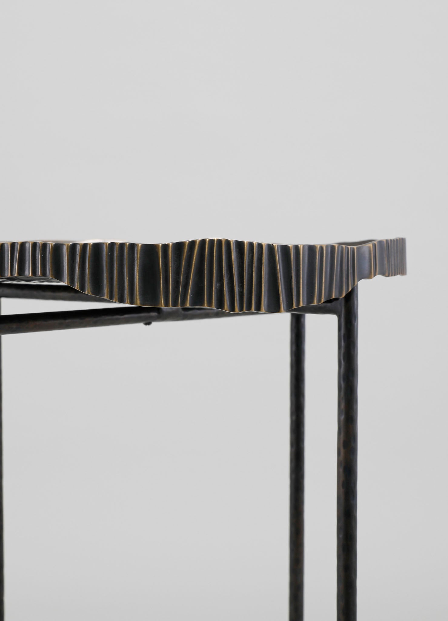 brass handmade tray table