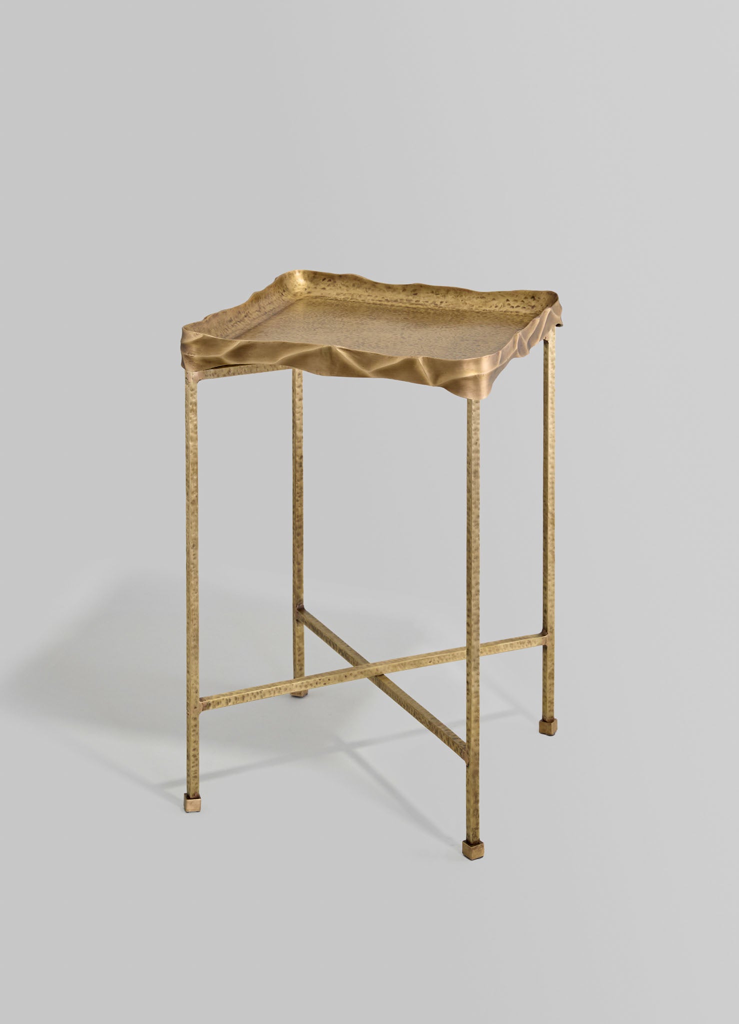 brass handmade tray table