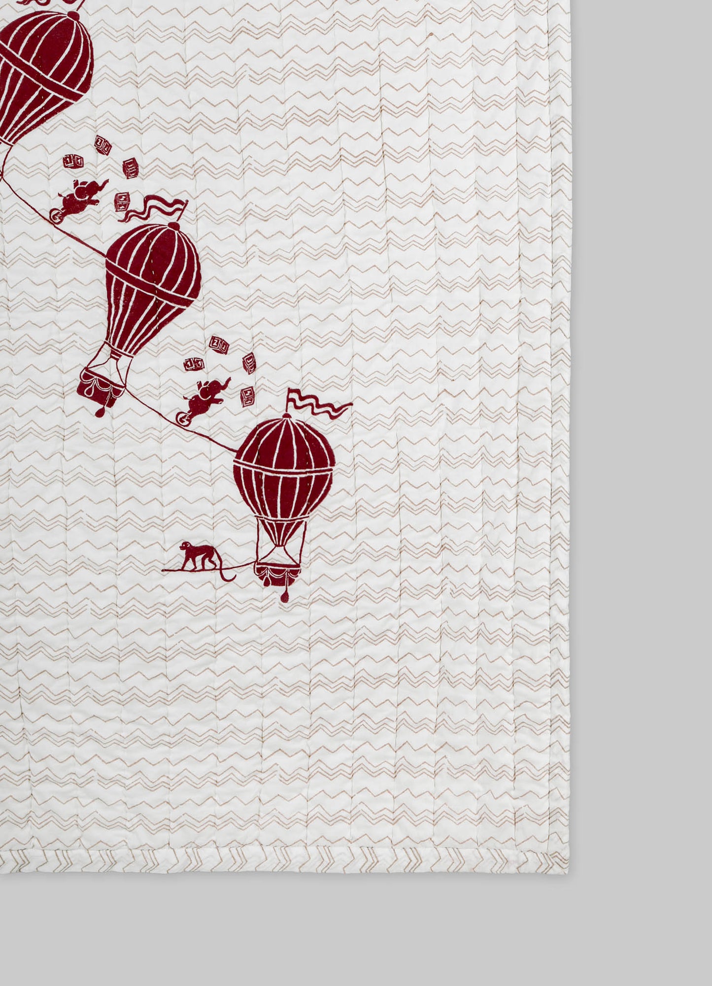 Mela Red & Beige Baby Quilt