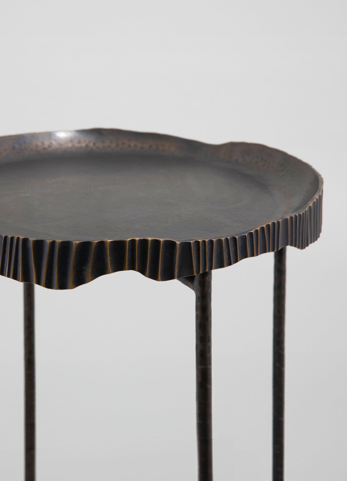 brass handmade tray table