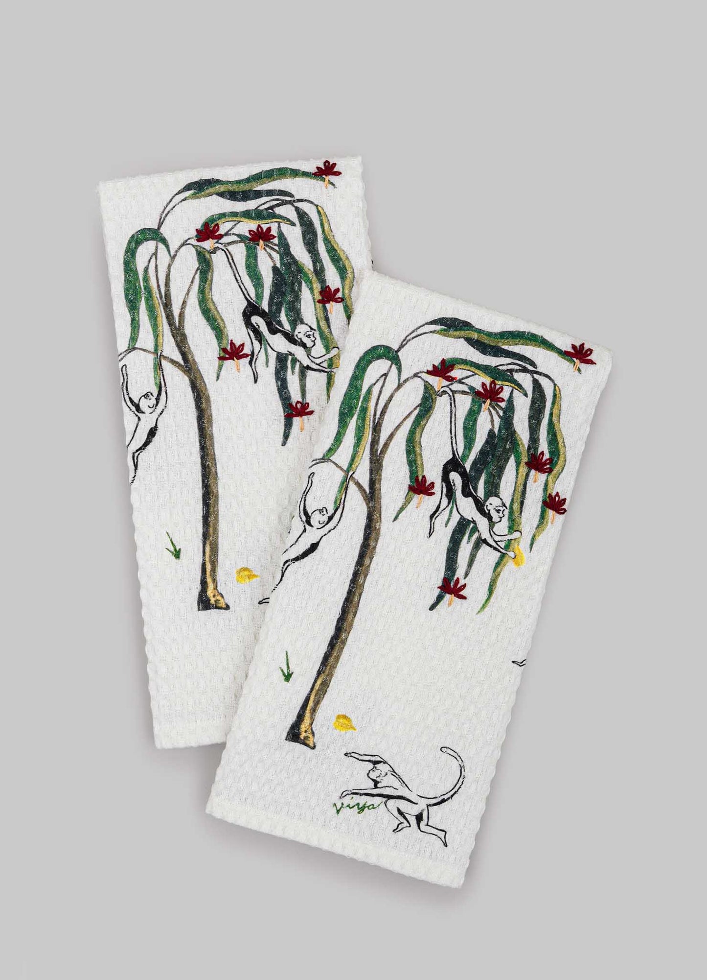 Mischievous Monkey Hand Towels - Set of 2