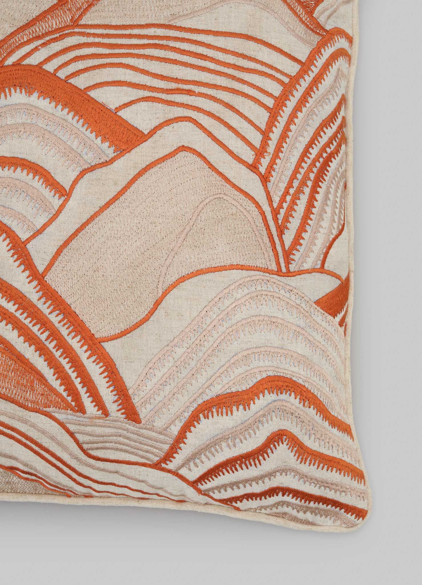 Viya Embroidered Cushion Cover Orange