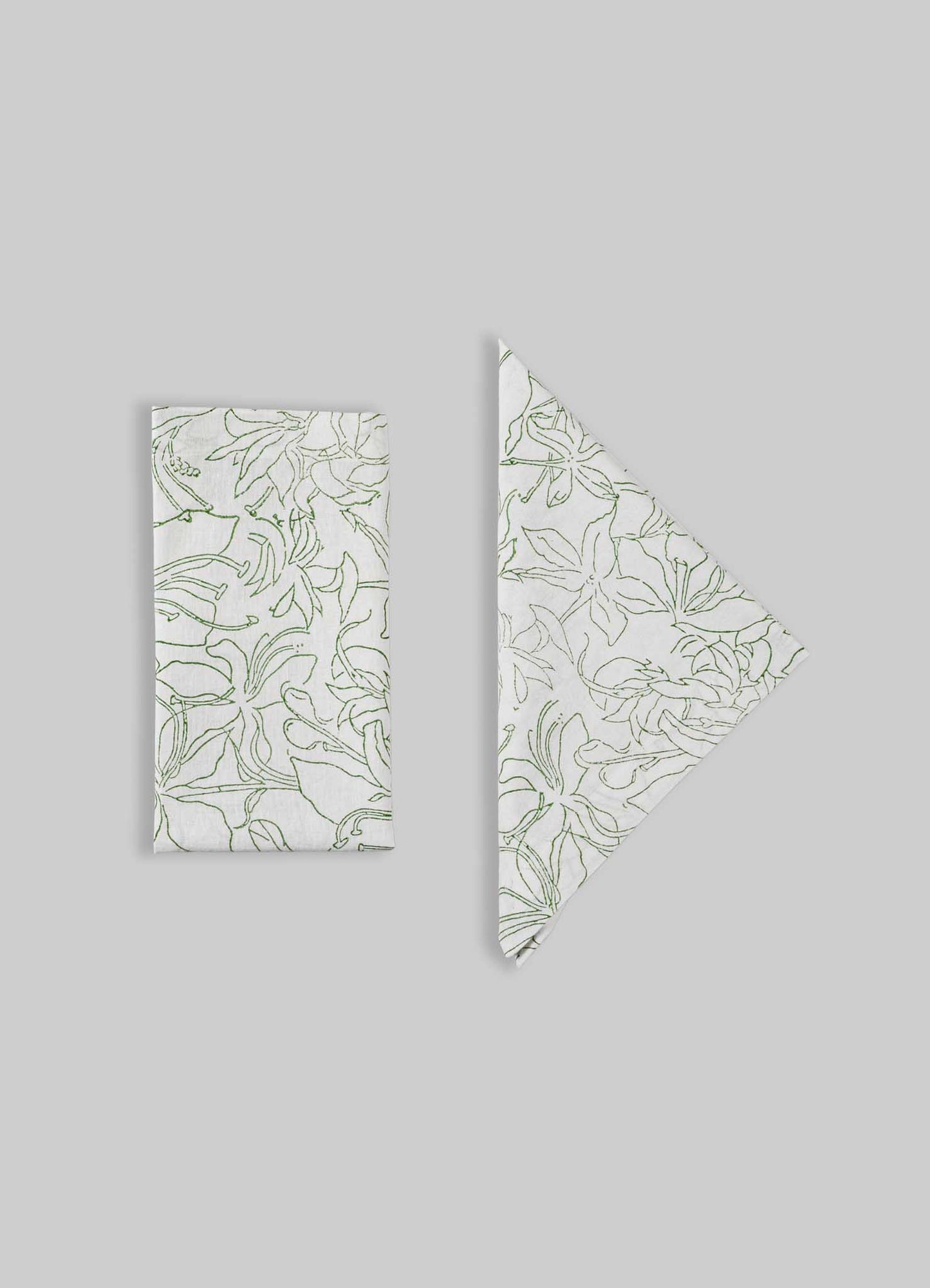 Spring Bouquet Green Napkins - Set of 4