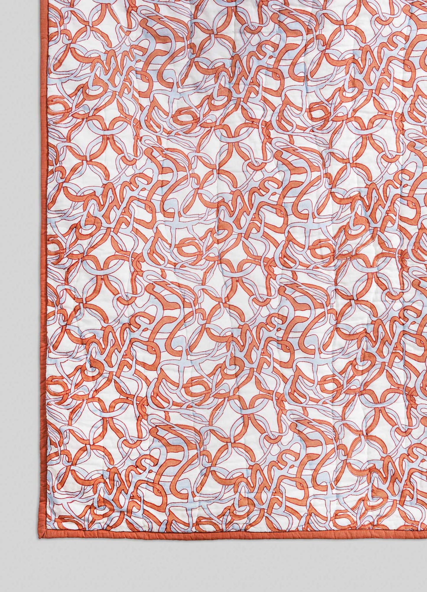 Paigah Orange & Blue King Size Quilt