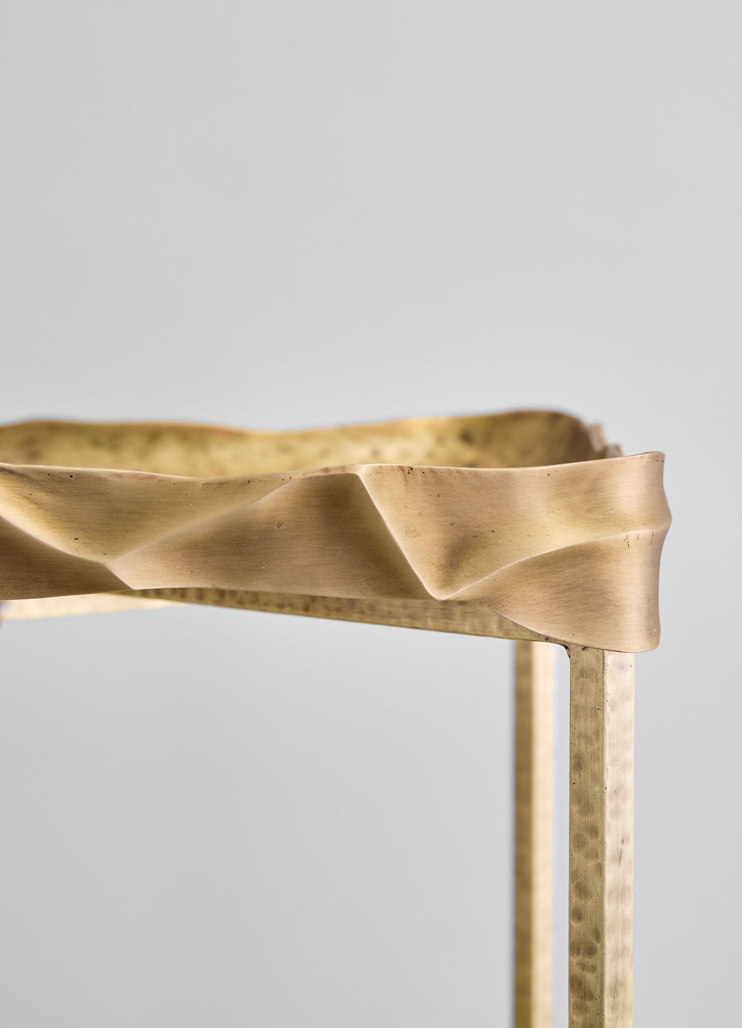 designer brass tray table