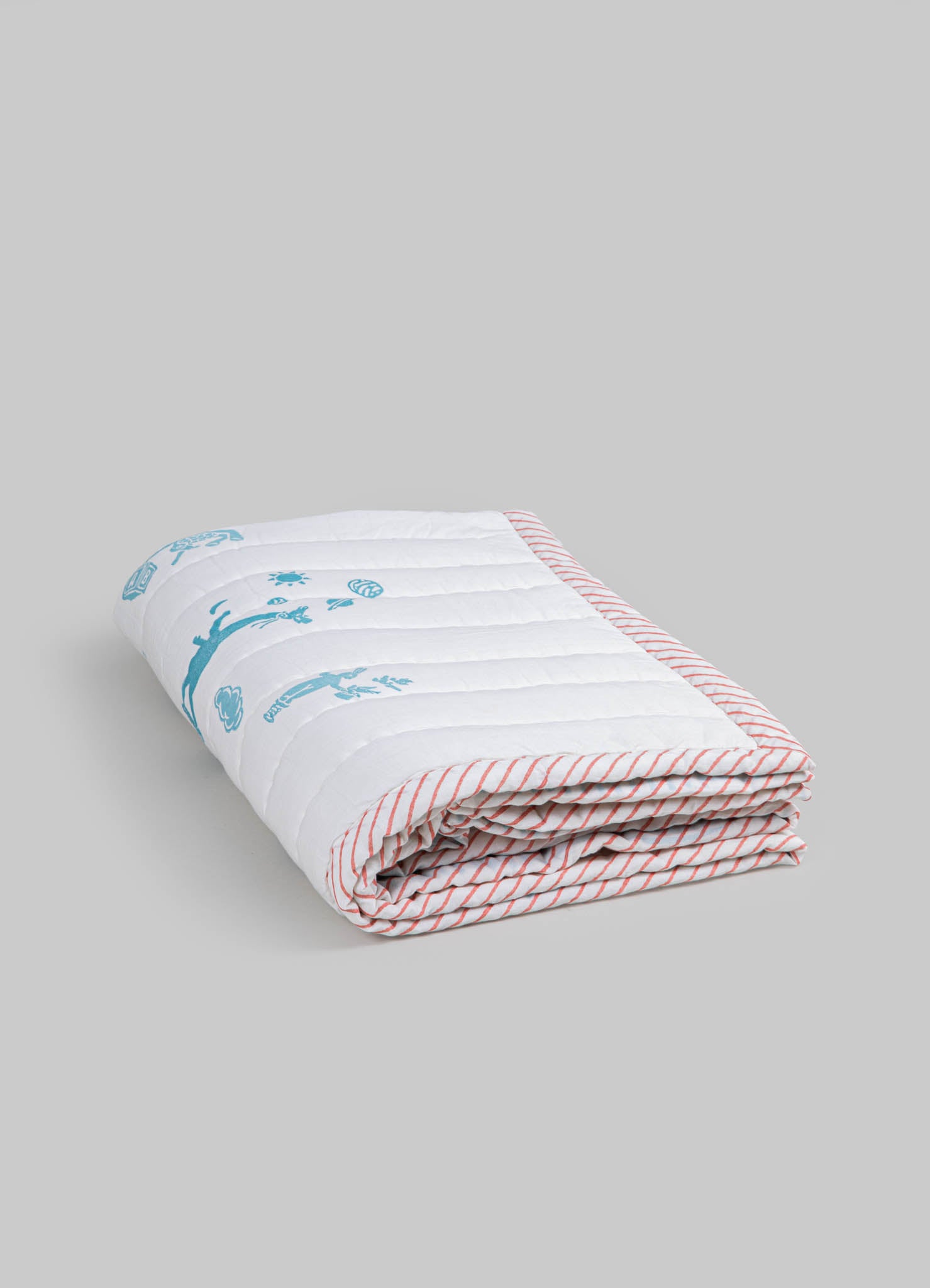 Mela Blue & Red Baby Quilt