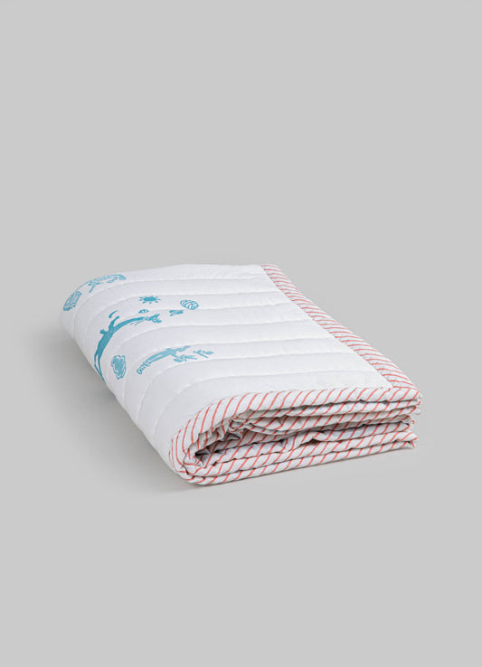 Mela Blue & Red Baby Quilt