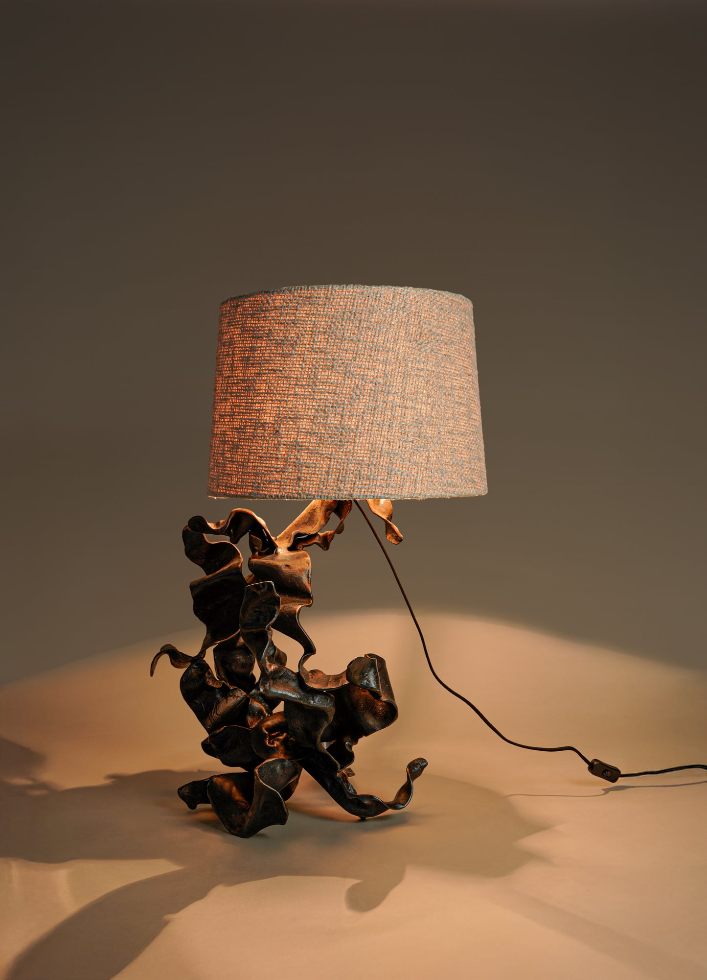 Hundred Petal Rose Bronze Table Lamp