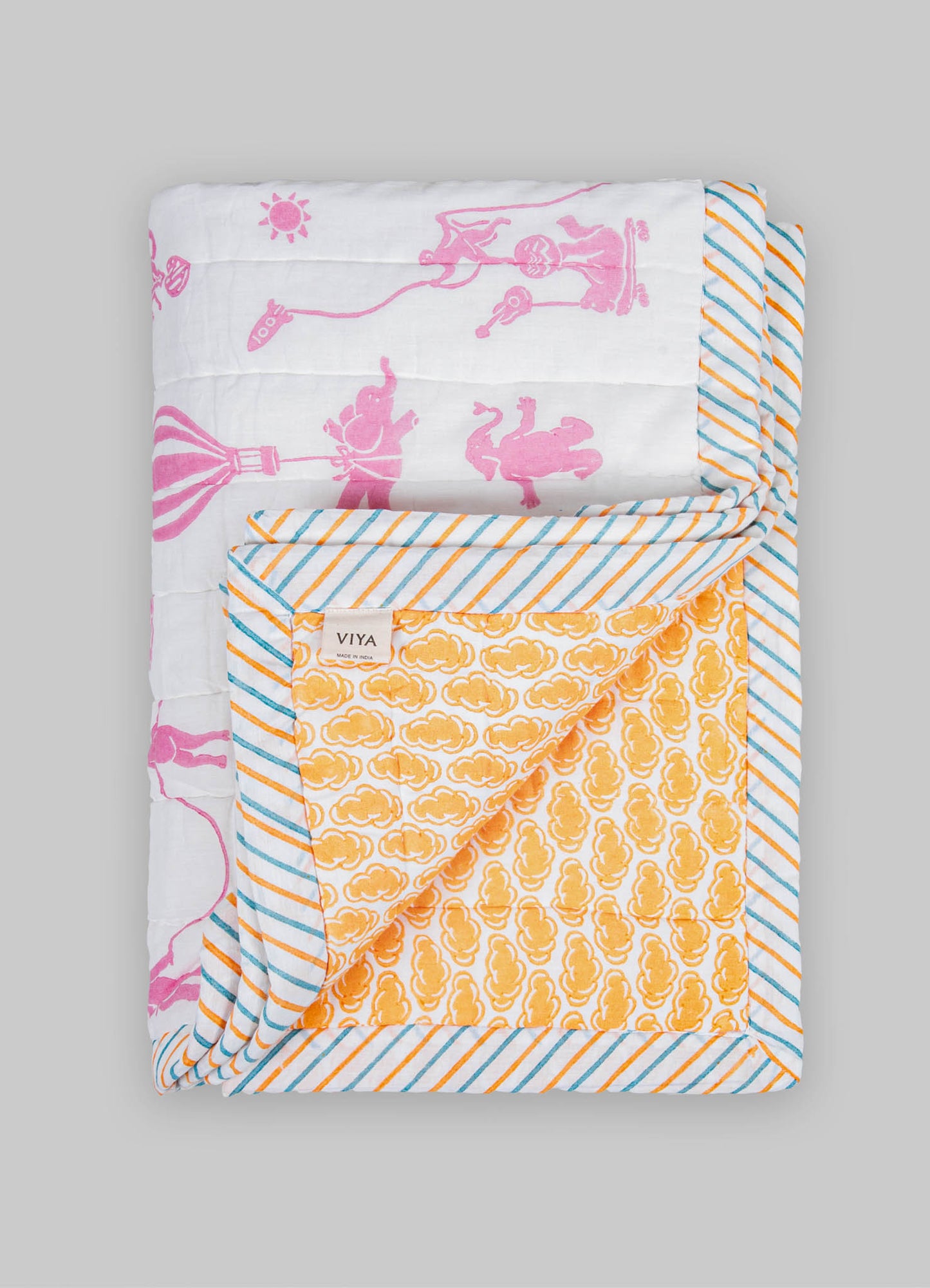 Mela Pink & Orange Baby Quilt
