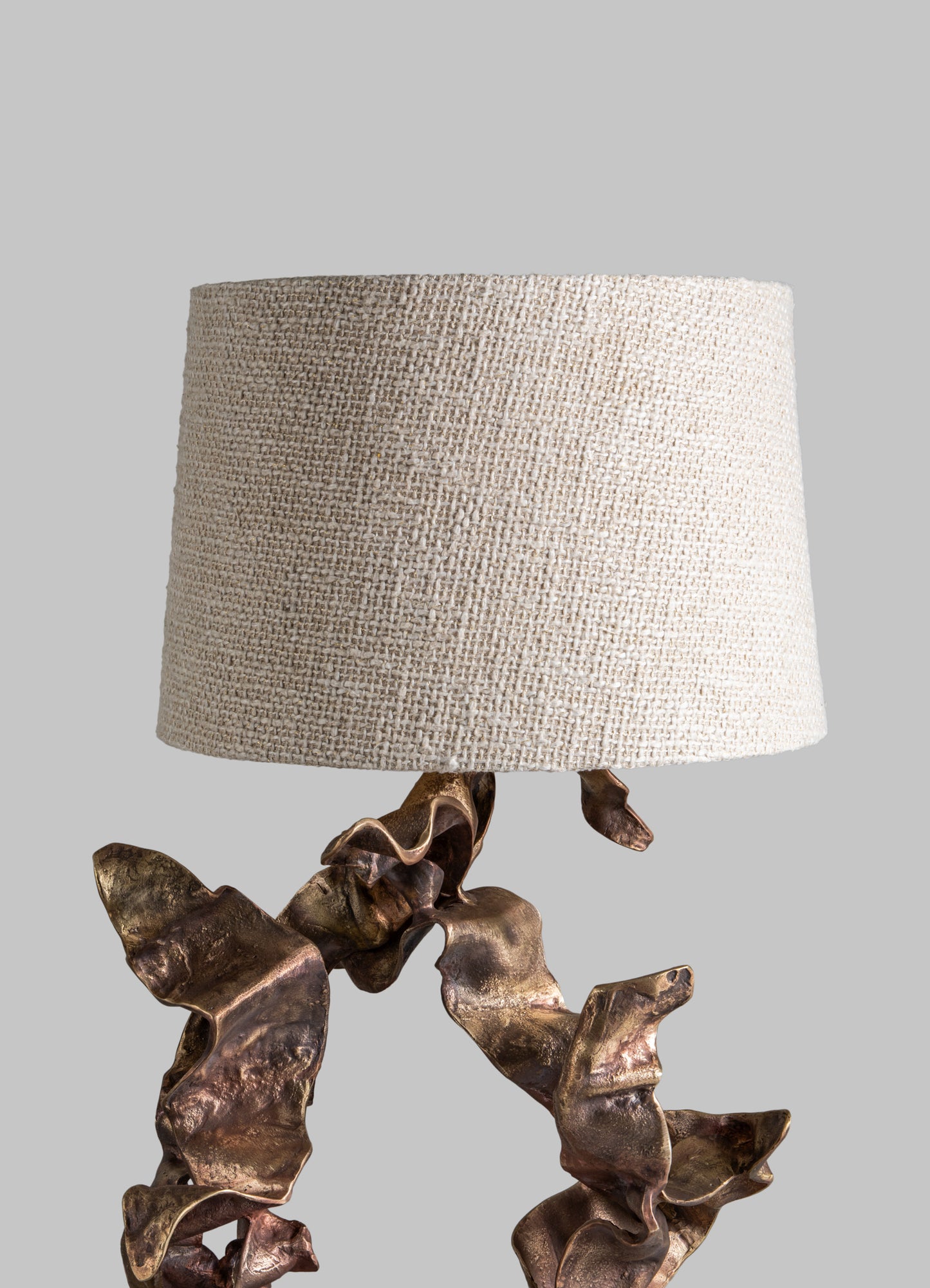 Hundred Petal Rose Patinated Gold Table Lamp