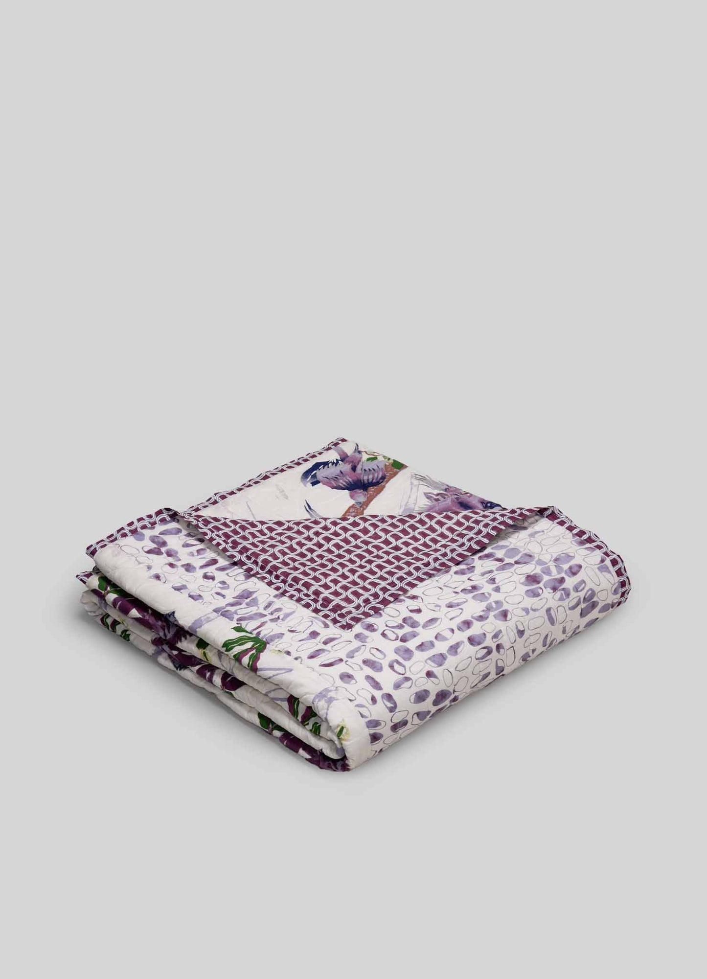 Tree Full Of Parrots Plum King Size Quilt