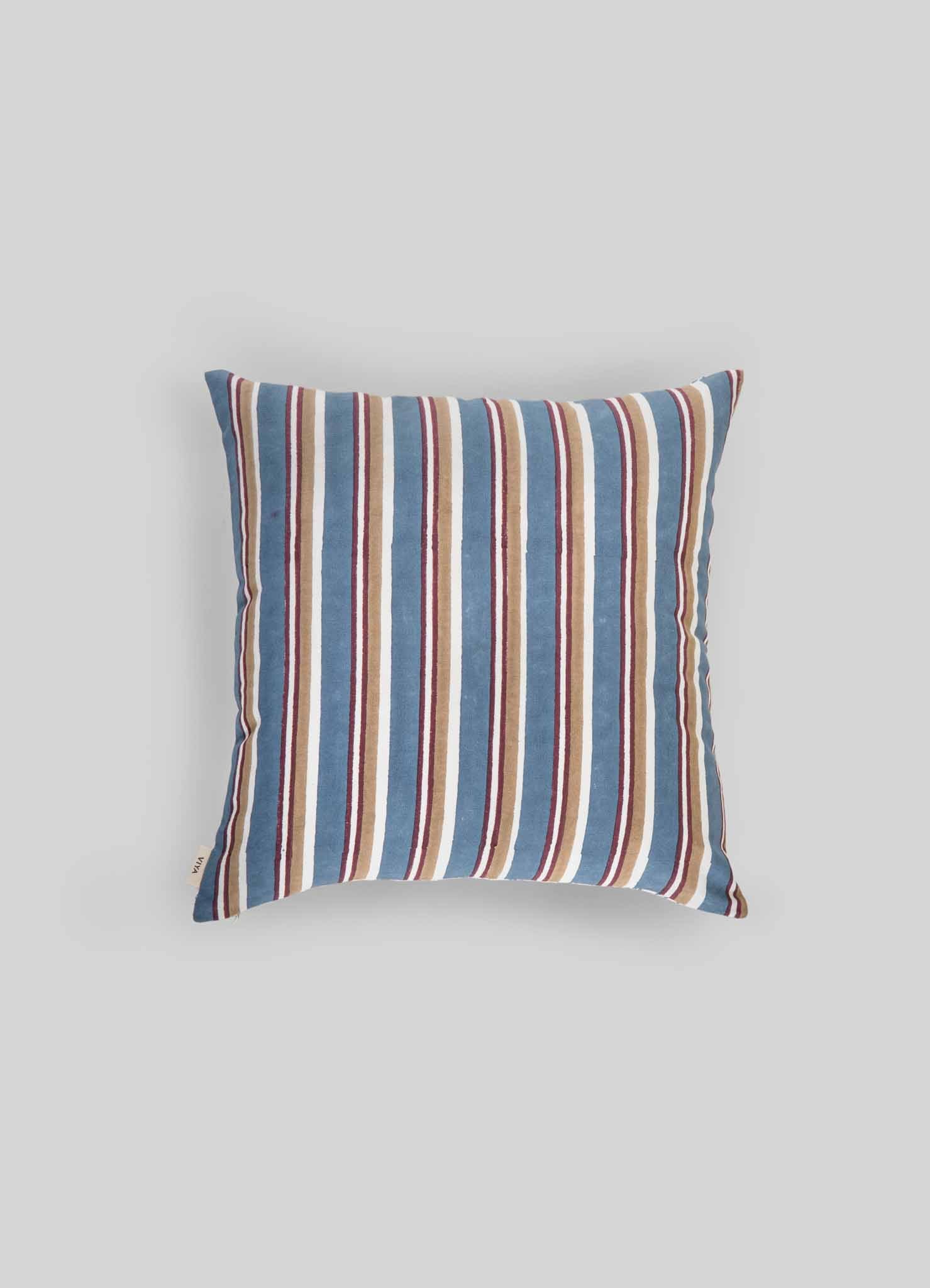 Spring Bouquet Blue & Maroon Cushion Cover 18"x18"