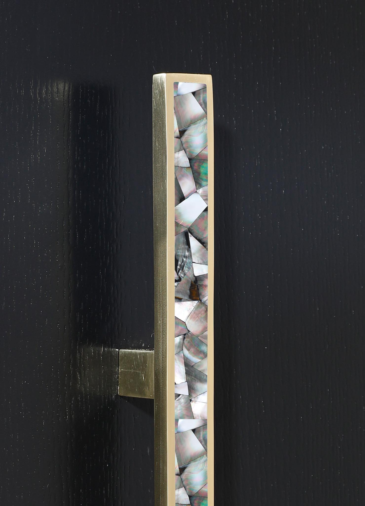 stone handle with brass inlay