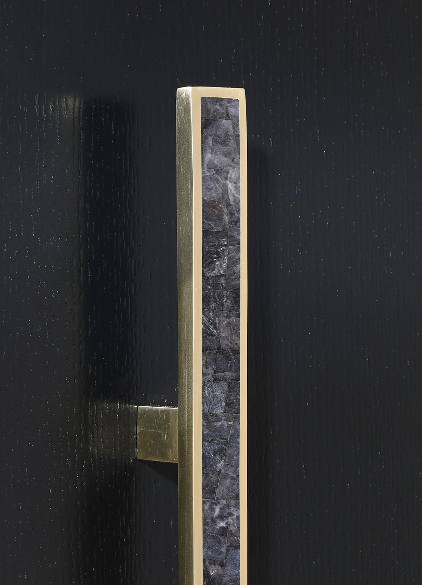 stone handle with brass inlay