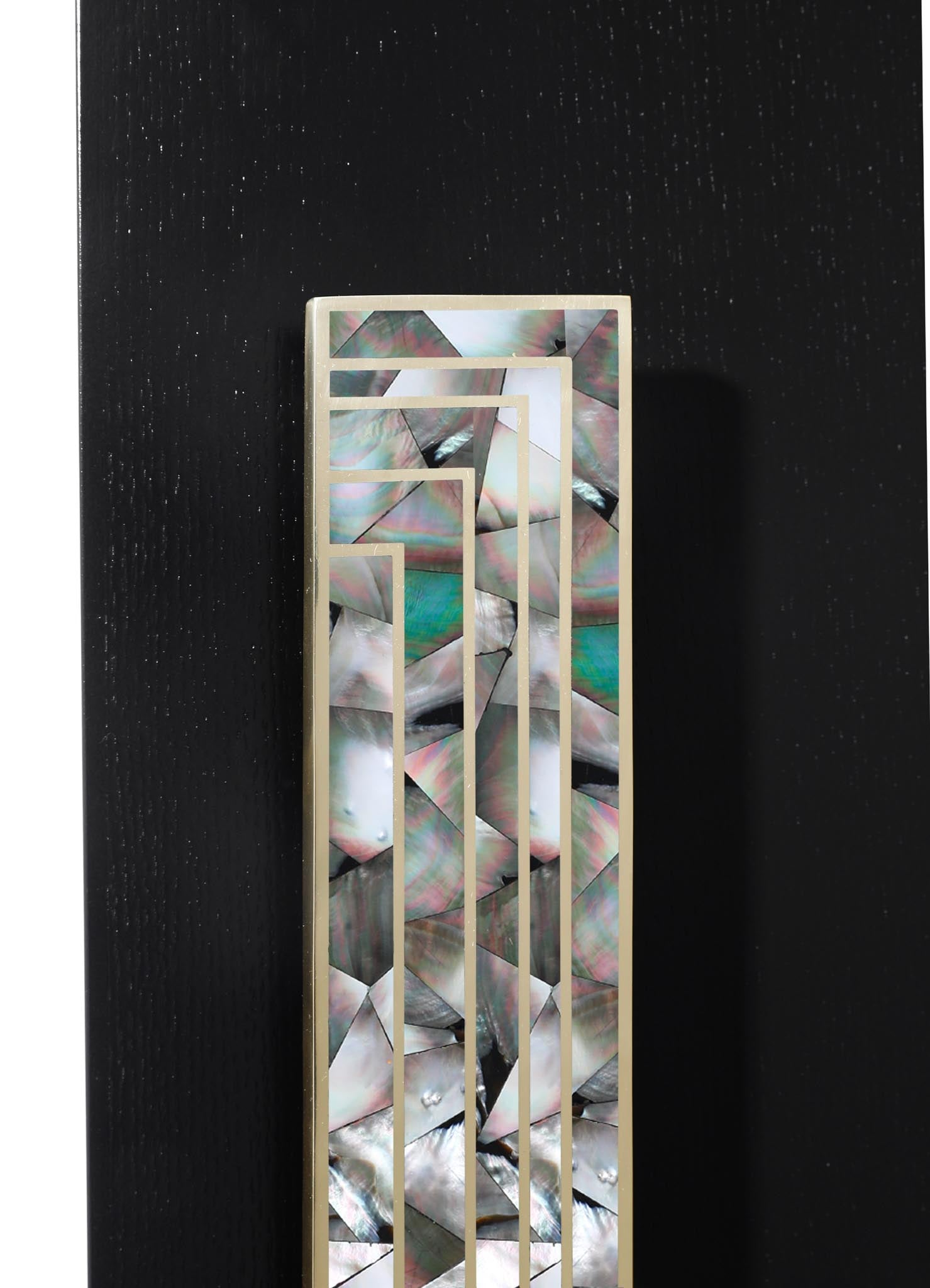 stone handle with brass inlay