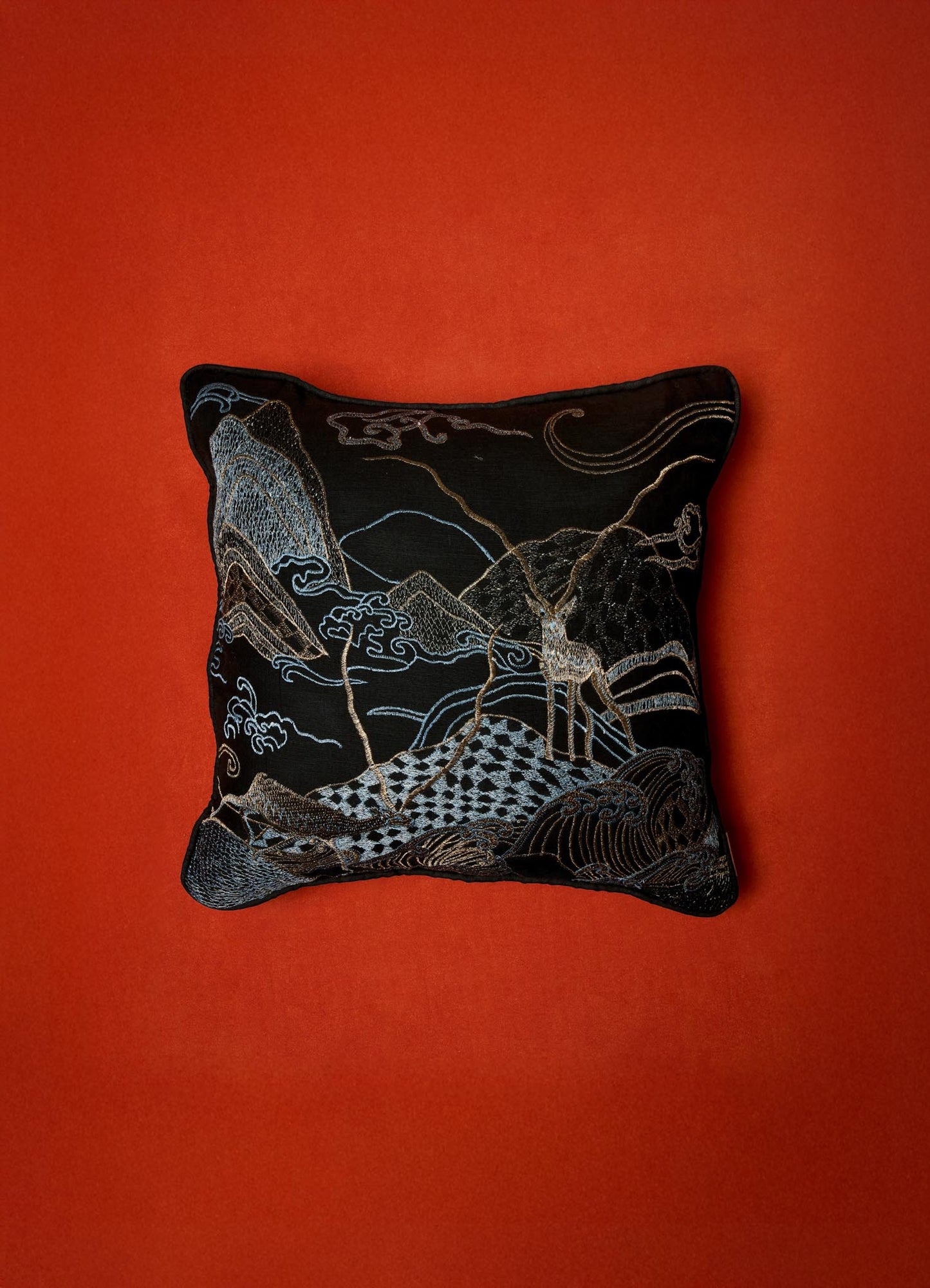 luxury cushion covers for sofas viya embroidered 16 x 16 black