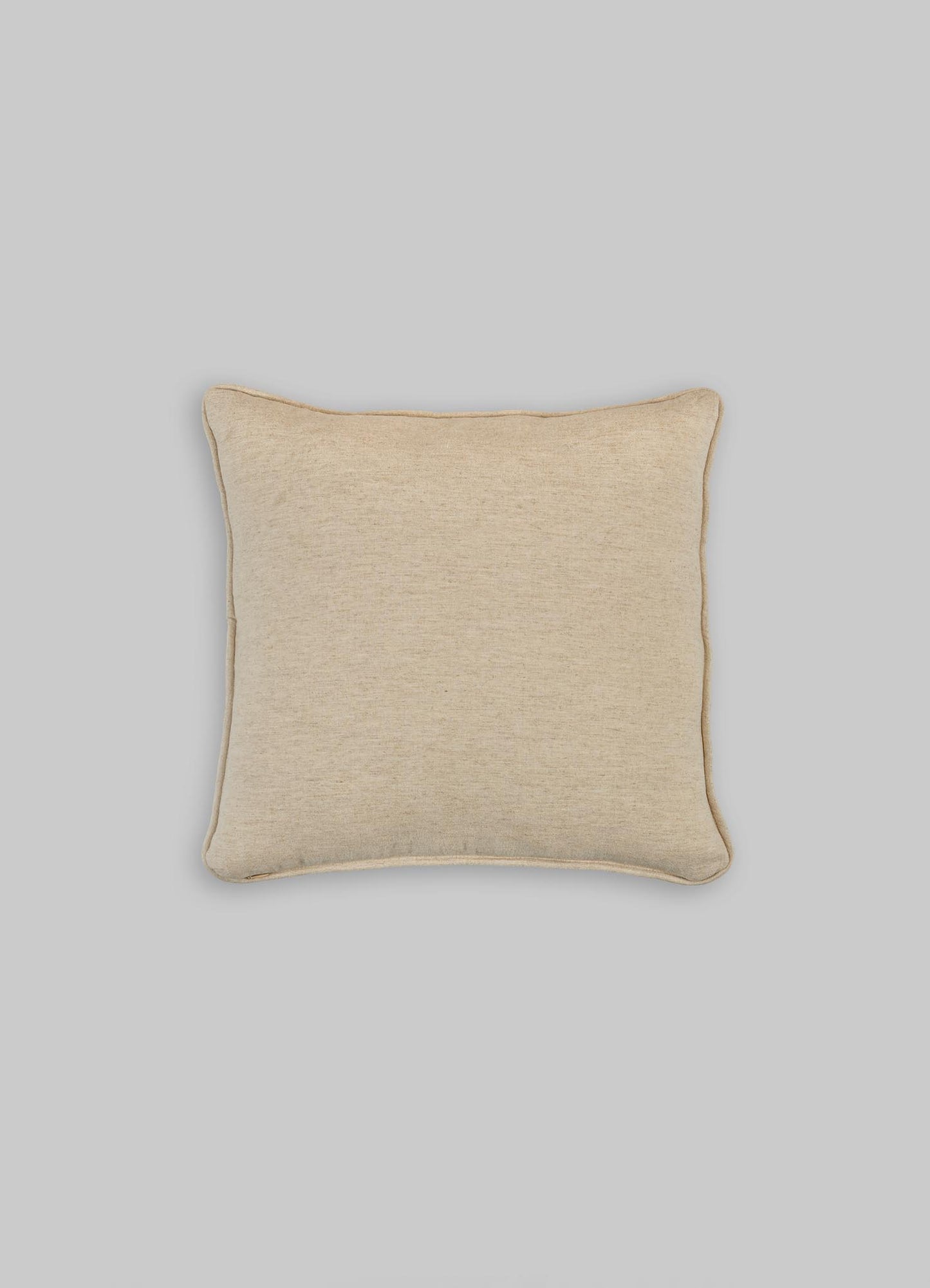 The Viya Dreamscape Blackbuck Multicolour Embroidered Cushion Cover, sized 16"x16", is shown centered on a plain light gray background.