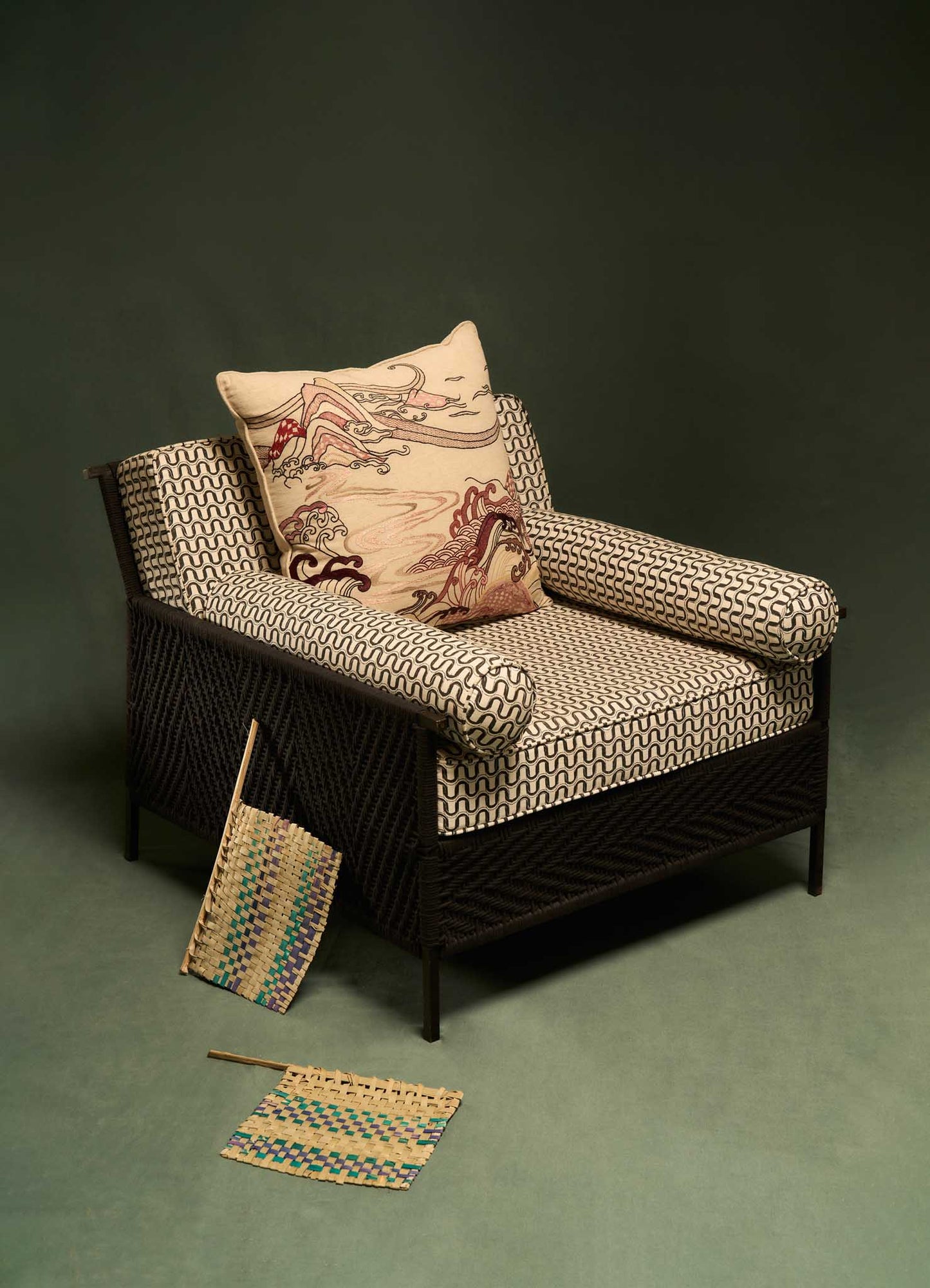 Twist & Knot Black Armchair
