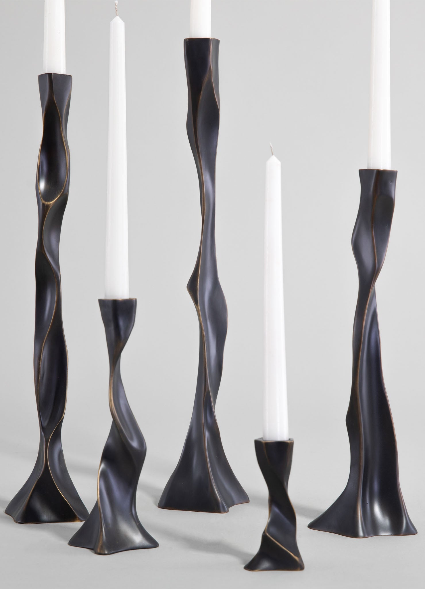 brass and stone candle stand