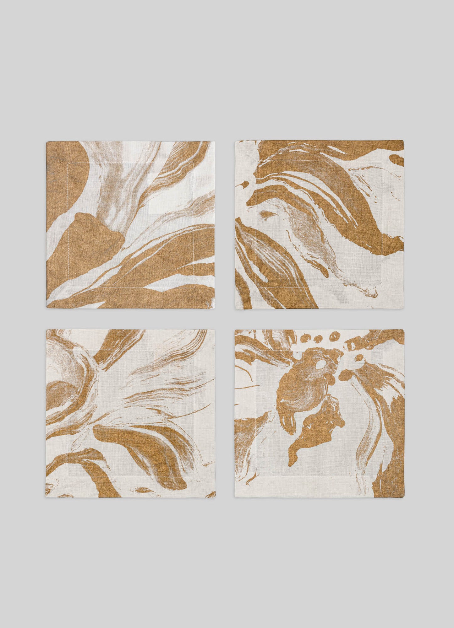 Blossom Gold Cocktail Napkins - Set of 4
