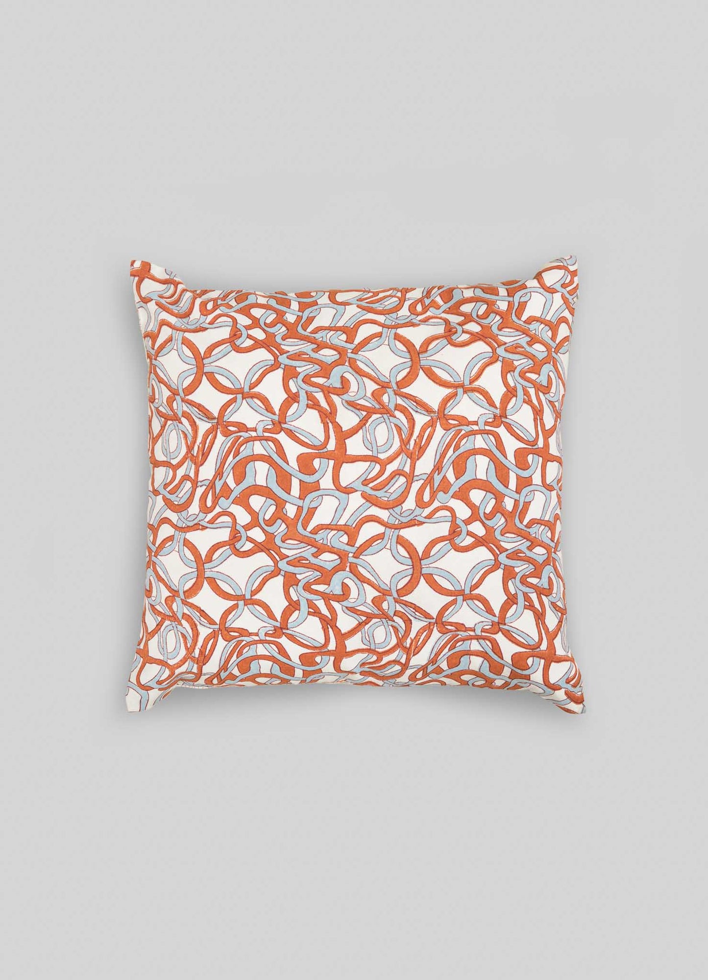 Paigah Orange & Blue Cushion Cover 18"x18"