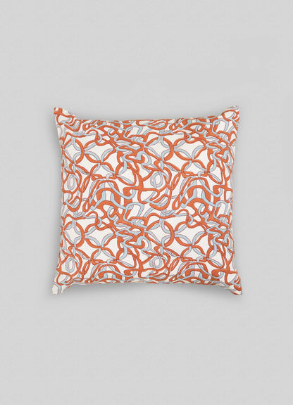Paigah Orange & Blue Cushion Cover 18"x18"