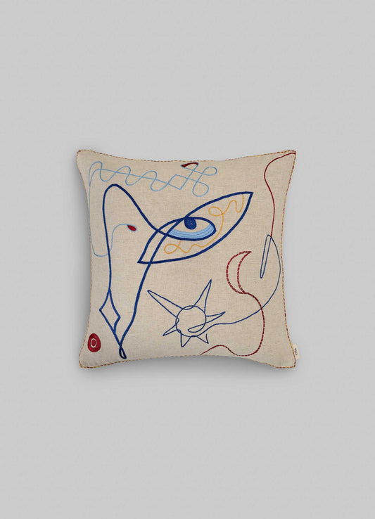 Viya Evil Eye Embroidered Cushion Cover