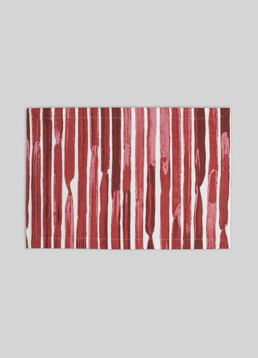 Orchard Red Stripe Placemats - Set of 4