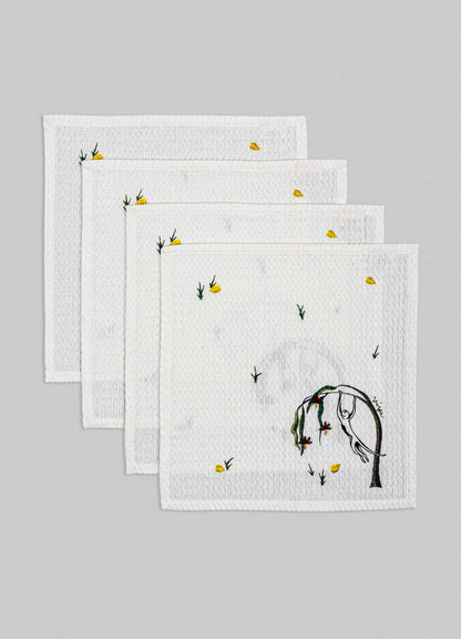 Mischievous Monkey Face Towels - Set of 4