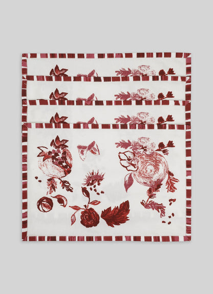 Pomegranate Red Placemats - Set of 4