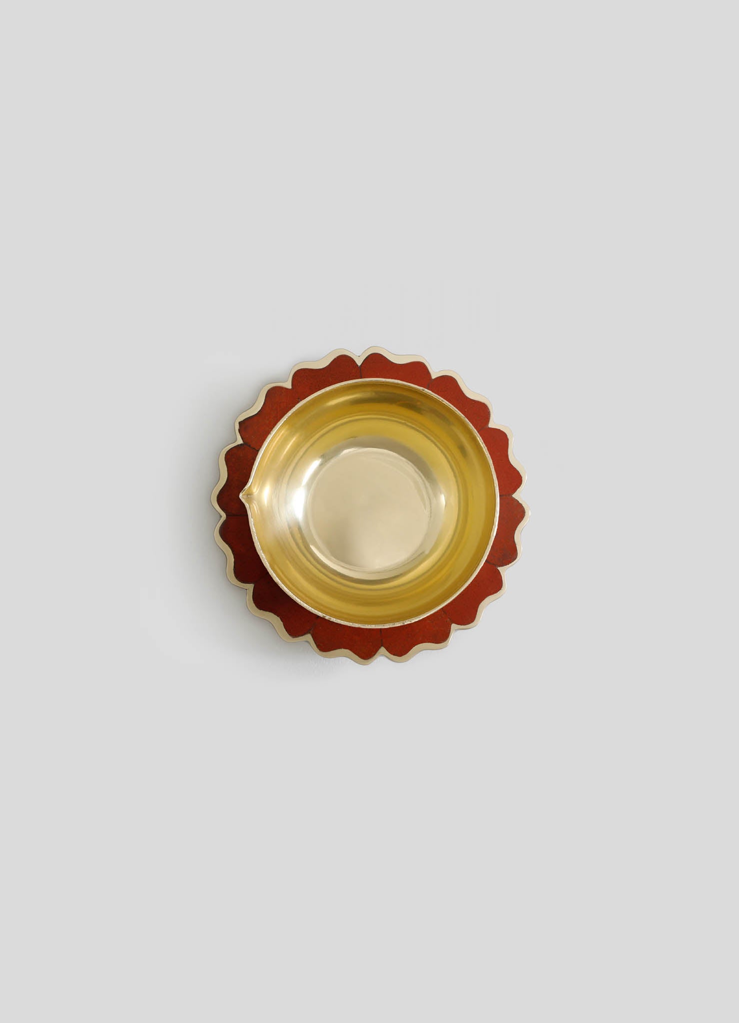 brass diya small size red